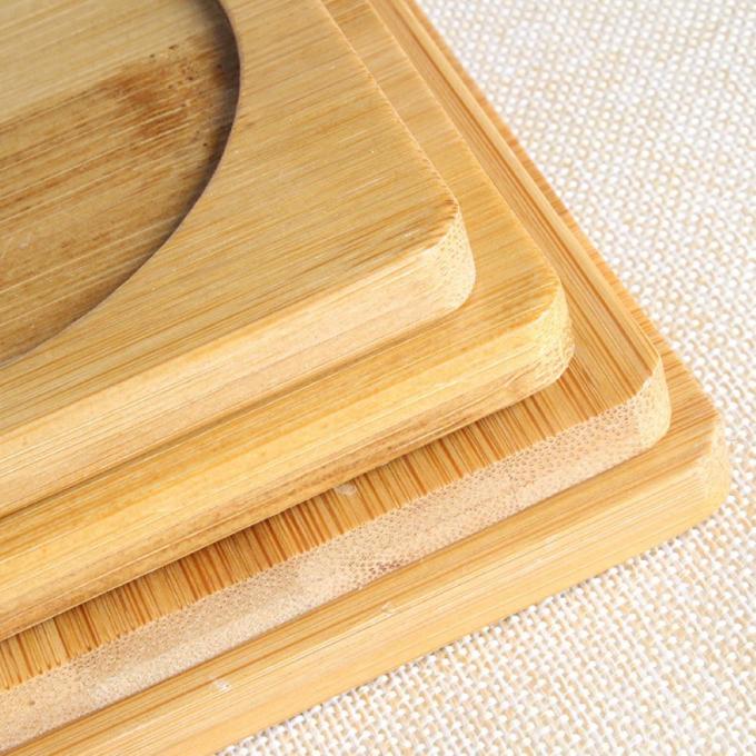 Naturalny bambusowy podłogi kwadratowe bambusowe talerze do napojów, rzemiosła, sokulentów 2