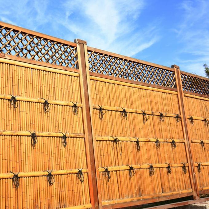 Naturalny bambus Slat Screening Ekologiczna prywatność Slat Ogrodzenie Bamboo Screen Panel Roll Dla balkonu Ochrona przed wiatrem 1