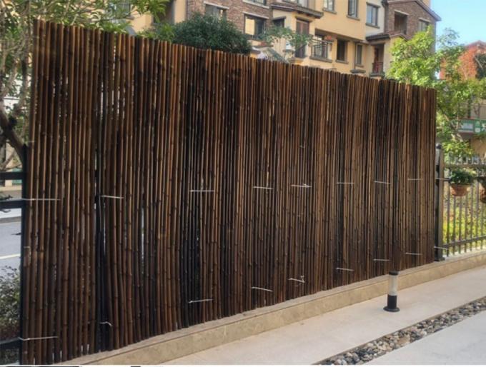 Naturalny materiał bambusowy Malowane bambusowe panele ogrodzeniowe Walcowane bambusowe ogrodzenie Prywatność Ogrodowa granica 0