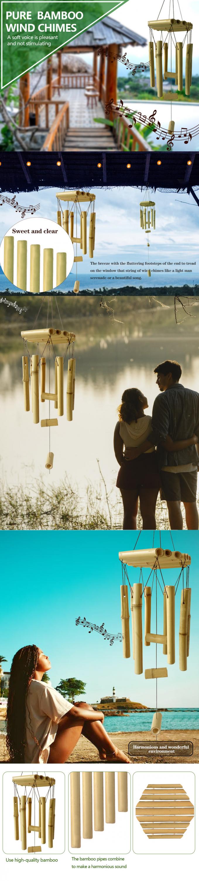 Bamboo Wind Chimes z niesamowitym głębokim tonem dla ogrodu patio domu lub dekoracji zewnętrznej 1