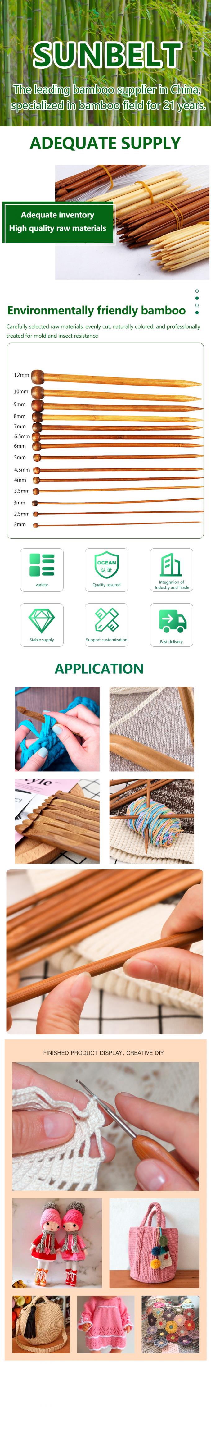 Ekologiczne haky z bambusa trwałe i wygodne do dziania ręcznego 0