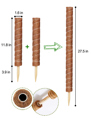 44cm zestaw słupów totemowych z mchu kokosowego do roślin wspinających się i wspierających rośliny słup kokosowy