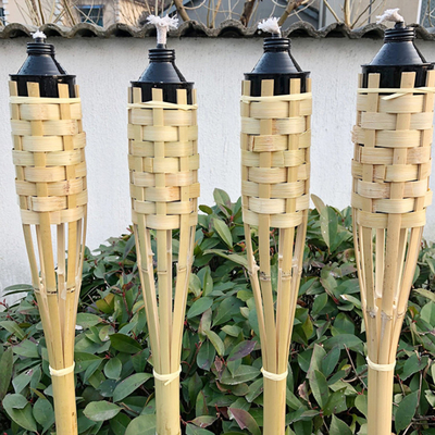 Luau Party Garden Decoration Bambusowa płonąca pochodnia z metalowym pojemnikiem na olej