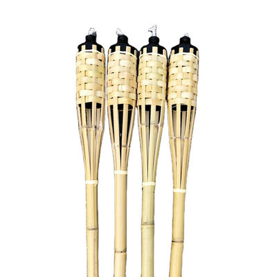 Naturalna pochodnia bambusowa z wymienną plamką z włókna szklanego - do imprezy w ogródku, wesela, oświetlenia na drodze