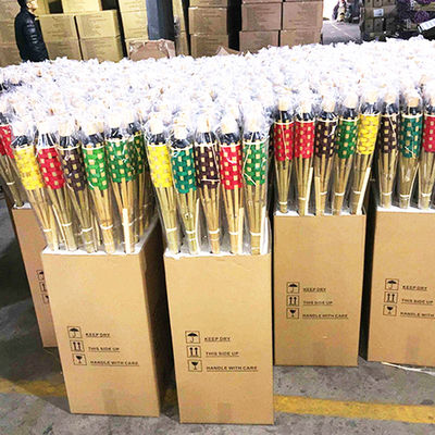 Naturalna pochodnia bambusowa z wymienną plamką z włókna szklanego - do imprezy w ogródku, wesela, oświetlenia na drodze