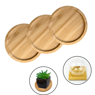 6 Pack 9cm Okrągłe puste bambusowe podstawki Bar Home Cup podstawki