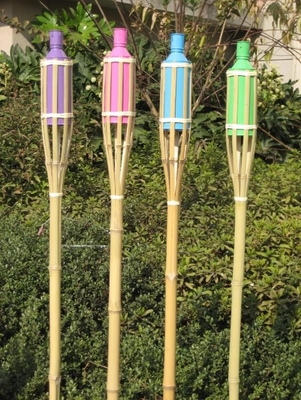115cm naturalna bambusowa pochodnia kolorowa na zewnątrz Luau Party Festival Celebration