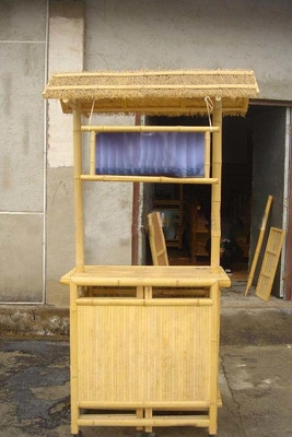 Bamboo Beach Tiki Bar ze stojakiem na butelki Krzesła bambusowe do picia z oparciem