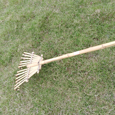 12 zębów 140 cm grabie bambusowe ręcznie robione do liści w ogrodzie grabie ogrodowe