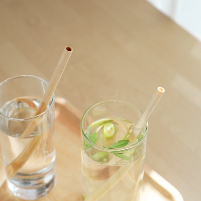 22,5 cm Organiczne biodegradowalne jednorazowe słomki bambusowe Napoje Bubble Boba Tea Słomka do picia