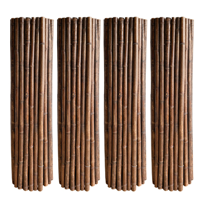 Ogrodzenie z naturalnego drewna bambusowego z trzciny Malowane panele walcowane 10 * 100 cm