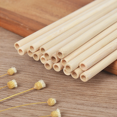 Wielokrotnego użytku Natural Bamboo 19cm Jednorazowe bambusowe słomki na koktajl kawowy
