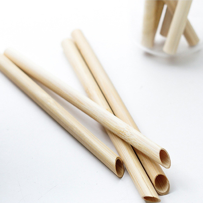 Wielokrotnego użytku Natural Bamboo 19cm Jednorazowe bambusowe słomki na koktajl kawowy
