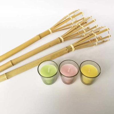 115cm Bamboo Garden Tiki Torch Ręcznie tkane bambusowe pochodnie imprezowe