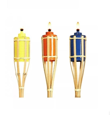 115cm Bamboo Garden Tiki Torch Ręcznie tkane bambusowe pochodnie imprezowe