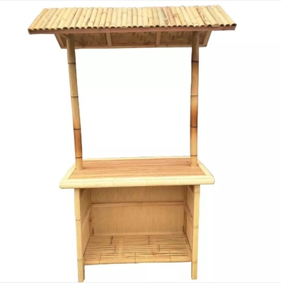 Bamboo Beach Tiki Bar ze stojakiem na butelki Krzesła bambusowe do picia z oparciem