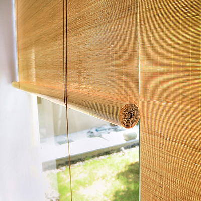 Prywatność Wnętrze Bamboo Roller Blind z podnoszącym, anty-UV wodoodporne bambusowe zasłony