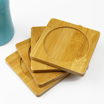 Naturalne drewniane puste podstawki bambusowe do kubka na kubek Anti Scratch Table Mat