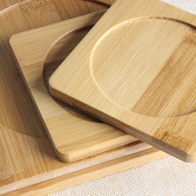 6 Pack 9cm Okrągłe puste bambusowe podstawki Bar Home Cup podstawki
