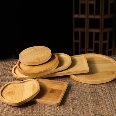 6 Pack 9cm Okrągłe puste bambusowe podstawki Bar Home Cup podstawki