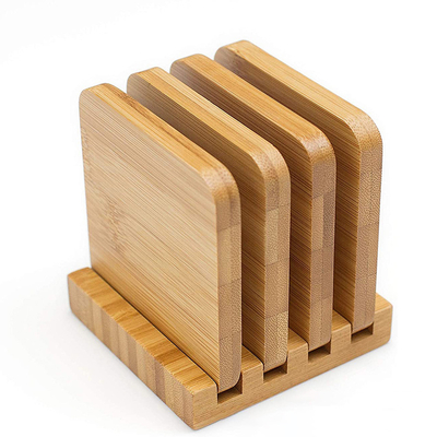 6 Pack 9cm Okrągłe puste bambusowe podstawki Bar Home Cup podstawki
