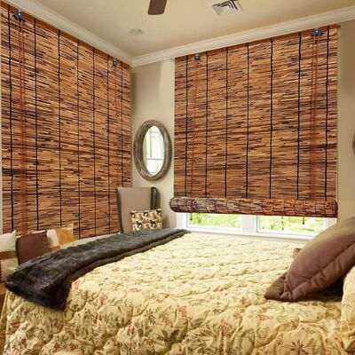 Natural Reed Roll-up Blind with 70% Light Blockage Łatwe w instalacji i dłuższy czas trwania